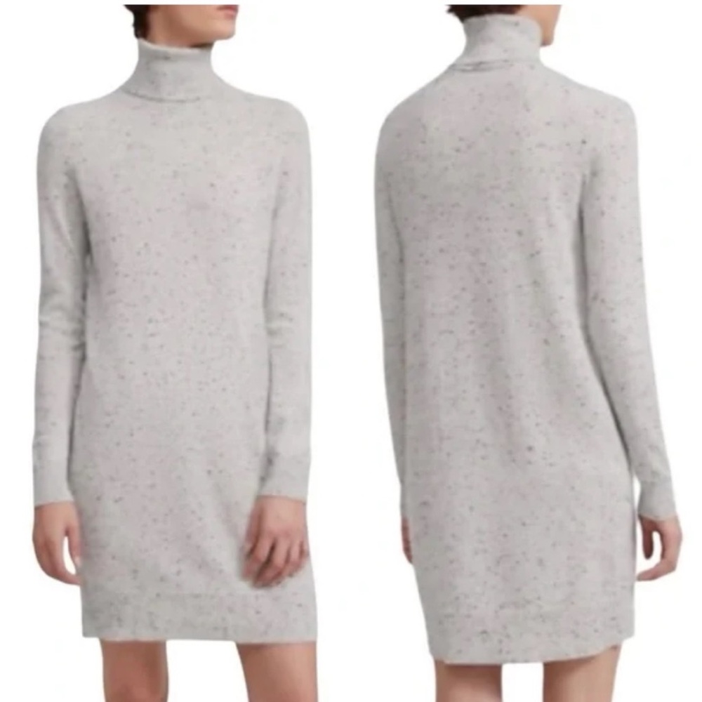 THEORY DONEGAL CASHMERE TURTLENECK SWEATER DRESS LIGHT HEATHER MULTI Sz P, or S